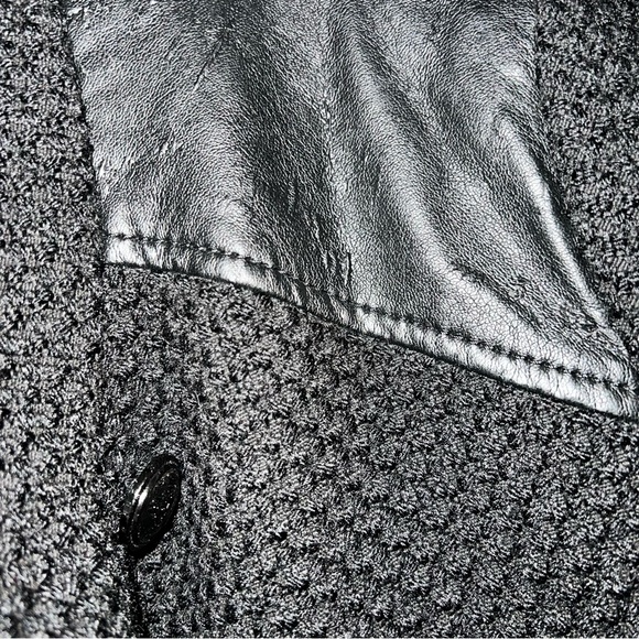 Apt. 9 Womens Boucle' Double Breasted Military Jacket Black Plus Size 1X - Picture 6 of 16